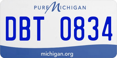 MI license plate DBT0834