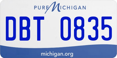 MI license plate DBT0835