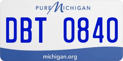 MI license plate DBT0840