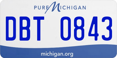 MI license plate DBT0843