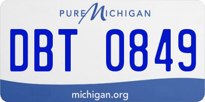 MI license plate DBT0849