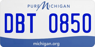 MI license plate DBT0850