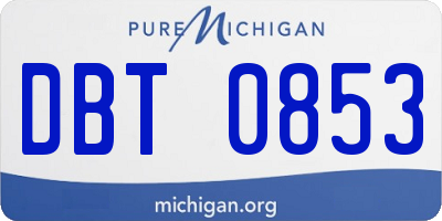 MI license plate DBT0853