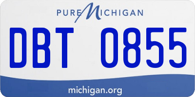 MI license plate DBT0855