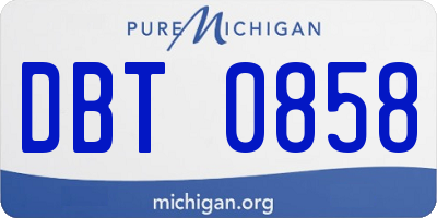 MI license plate DBT0858