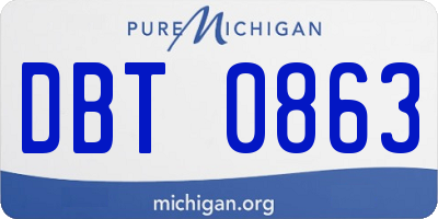 MI license plate DBT0863