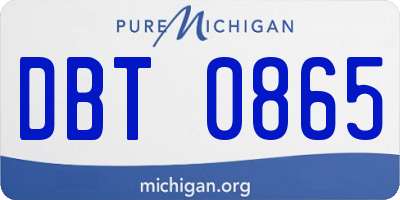 MI license plate DBT0865