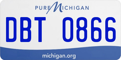 MI license plate DBT0866