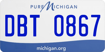 MI license plate DBT0867