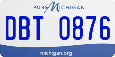 MI license plate DBT0876