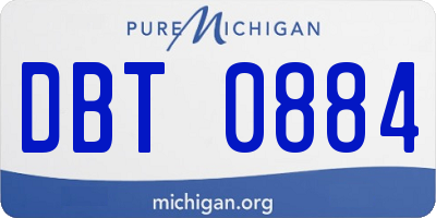 MI license plate DBT0884