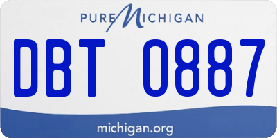 MI license plate DBT0887