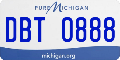 MI license plate DBT0888