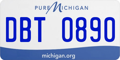 MI license plate DBT0890
