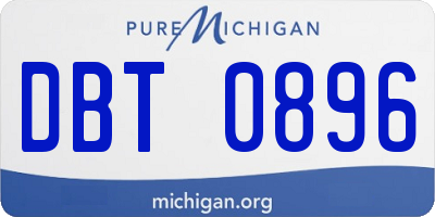 MI license plate DBT0896