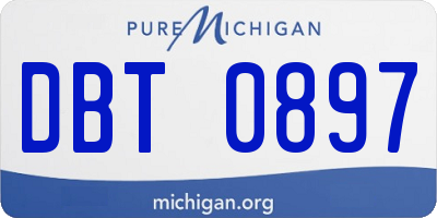 MI license plate DBT0897