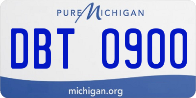 MI license plate DBT0900