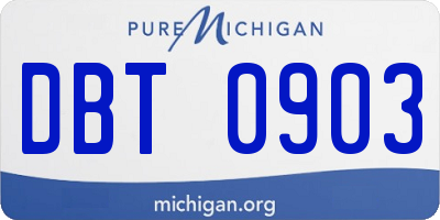MI license plate DBT0903