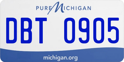 MI license plate DBT0905