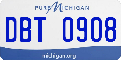 MI license plate DBT0908