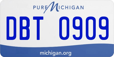 MI license plate DBT0909
