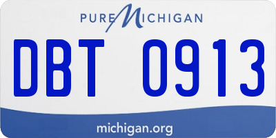 MI license plate DBT0913
