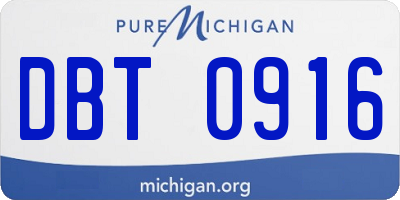 MI license plate DBT0916