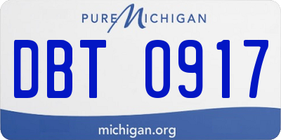 MI license plate DBT0917