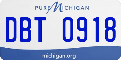 MI license plate DBT0918