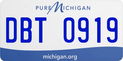 MI license plate DBT0919