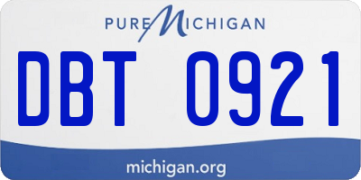 MI license plate DBT0921