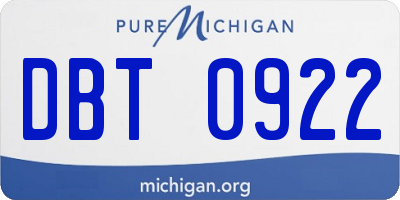 MI license plate DBT0922