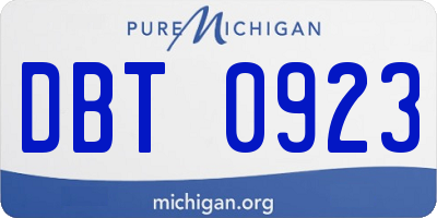 MI license plate DBT0923