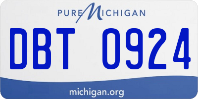 MI license plate DBT0924