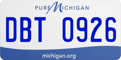 MI license plate DBT0926