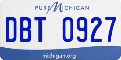 MI license plate DBT0927