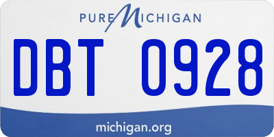 MI license plate DBT0928