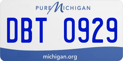 MI license plate DBT0929