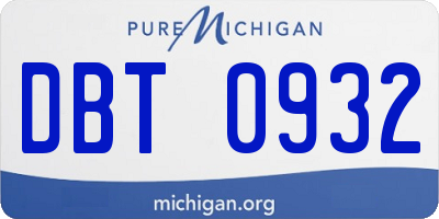MI license plate DBT0932