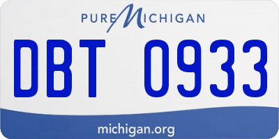 MI license plate DBT0933