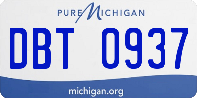 MI license plate DBT0937
