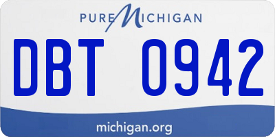 MI license plate DBT0942
