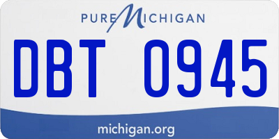 MI license plate DBT0945