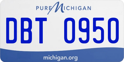 MI license plate DBT0950