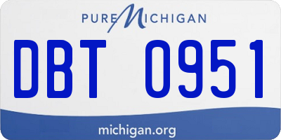 MI license plate DBT0951