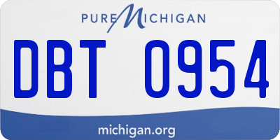 MI license plate DBT0954
