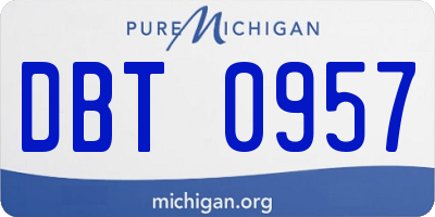 MI license plate DBT0957