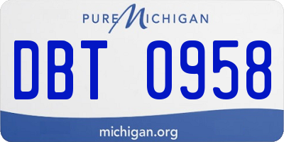 MI license plate DBT0958