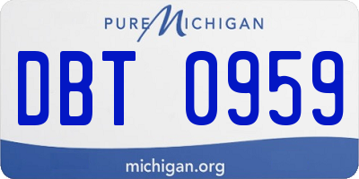 MI license plate DBT0959