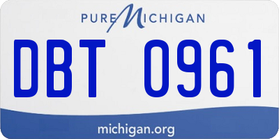 MI license plate DBT0961